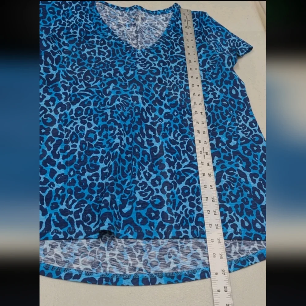 Lilly Pulitzer Etta V Neck Cotton Top S Leopard Beach Summer #11 - Picture 9 of 9